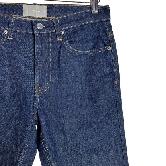 Everlane High Rise Straight Leg Rigid Dark Blue Wash Jeans Denim 30 30x32 - Picture 7 of 15